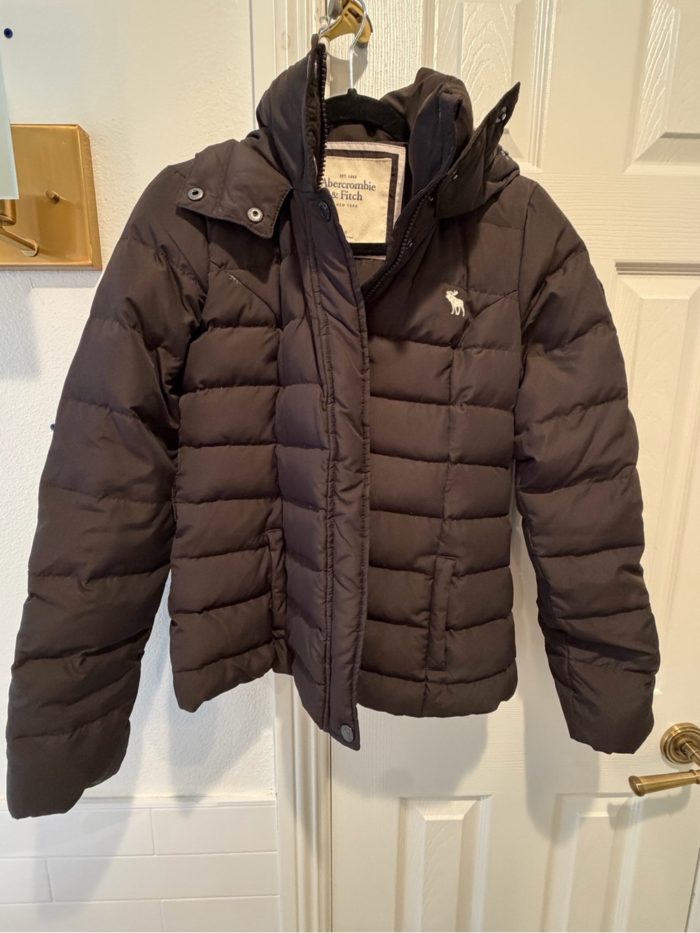 Abercrombie Chocolate Puffer Jacket with Hood - Adult